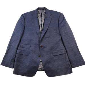 Tayion Collection Jacquard Suit‎ Jacket 44R 44 Blue Classic-Fit Stretch $425